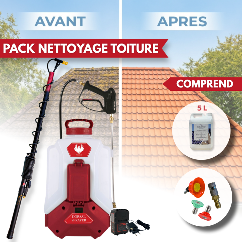 Pack DORSAL SPRAYER EVO PHOENIX 5,10 OU 20L ULTRA D'MOUSS avec la perche télescopique EVO de 5.4 m