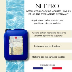 produit nettoyant prêt à l'emploi pour toiture, façades, terrasses NET'PRO