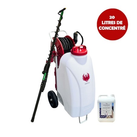 Pulverisateur électrique GLADIATOR SPRAYER PHOENIX + Perche Télescopique 5,4 mètres + Produit ULTRA'DMOUSS 20 L